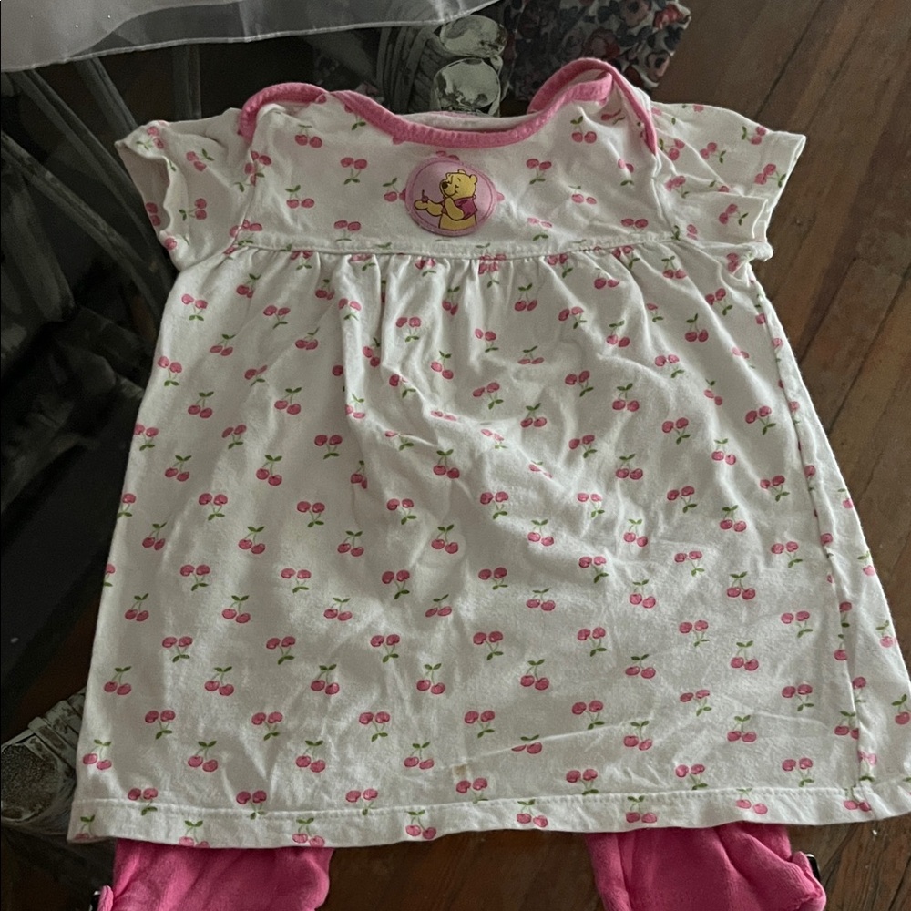 Charming Cherry Print Kids Nightgown